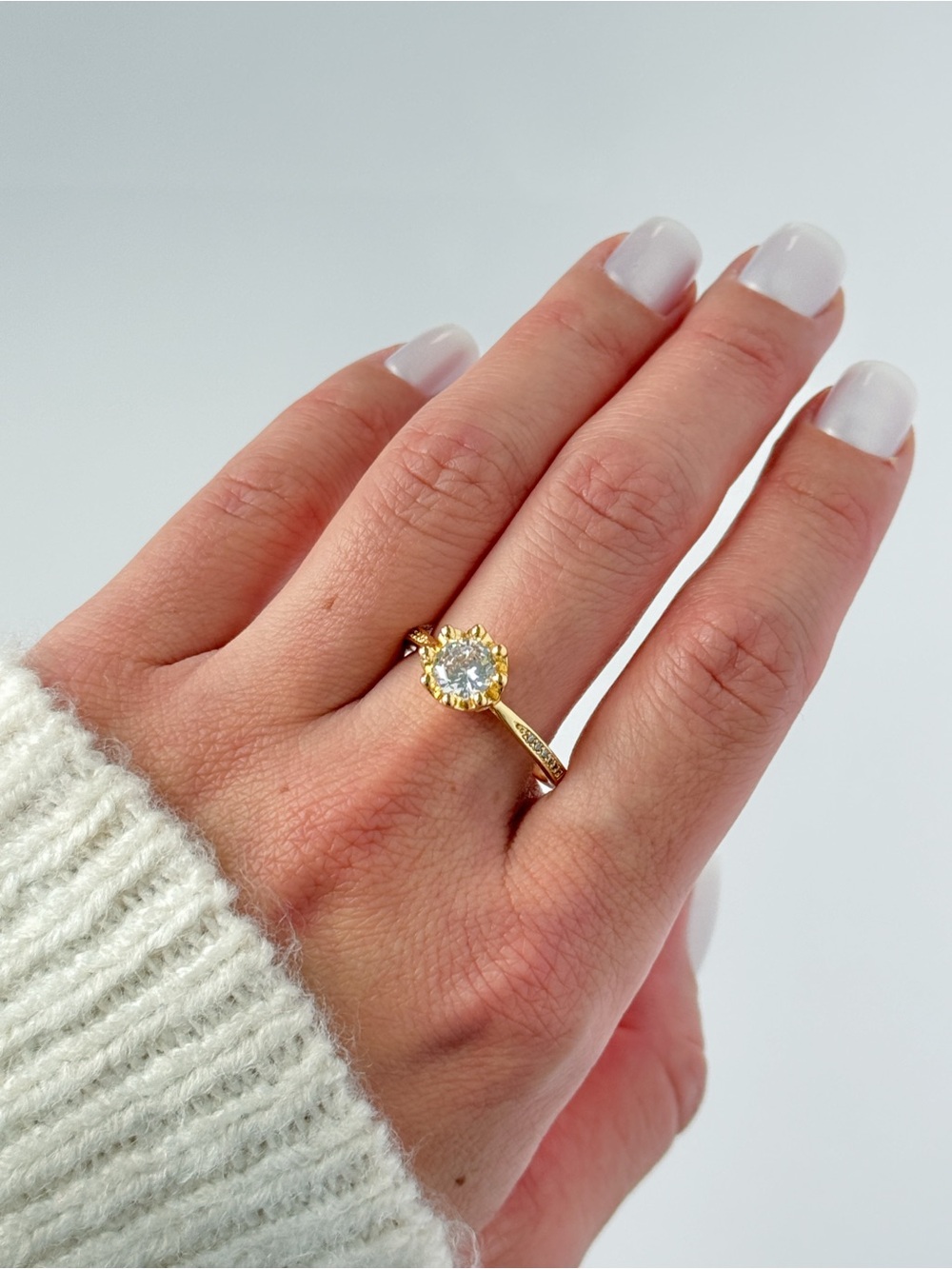 18k Gold Plated Crown Ring - Size 10.5